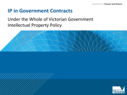 IP Policy in Government contracts