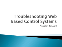 Troubleshooting Web Based Controls
