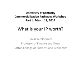 David Blackwell - What is your IP worth