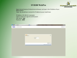 SV8100 WebPro