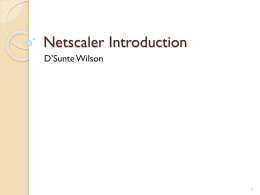 Netscaler Introduction