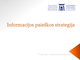 Informacijos paieškos strategija (skaidrės)