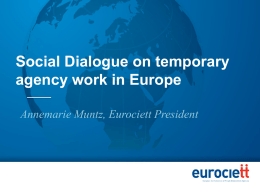 EU sectoral social dialogue on temporary agency work