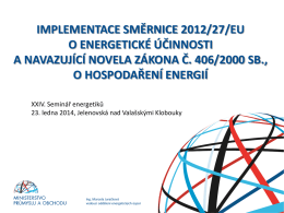 Implementace směrnice 2012/27/EU o energetické