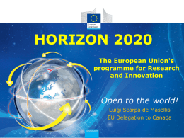 Horizon 2020 - The European Union`s programme for Research and
