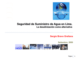 Seguridad de Suministro de Agua en Lima Expositor Sergio Bravo