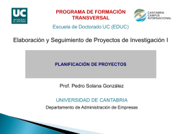 GESTIÓN DE PROYECTOS - Universidad de Cantabria