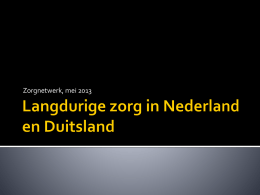 Langdurige zorg in Nederland en Duitsland