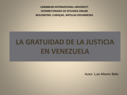 LA GRATUIDAD DE LA JUSTICIA EN VENEZUELA