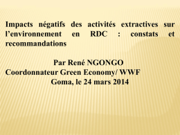 Impacts négatifs des activités extractives sur l`environnement en RDC