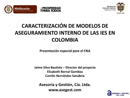 Presentaci&oacute;n CNA - Caracterizaci&oacute;n de Modelos de Aseguramiento