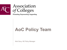 Nick Davy, HE Policy Manager, Association of