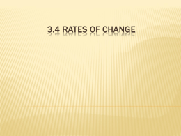 3.4 Rates of change