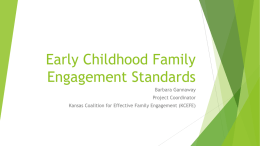 EC Family Engagement Standards - For Parents, Professionals, and