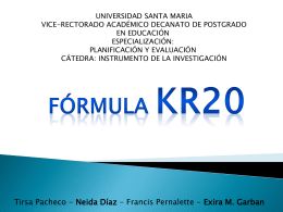 Fórmula kr20 - usmticseducacion-e20
