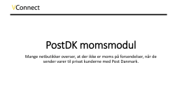 VConnect Post Danmark Moms modul