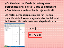 ¿Cuál es la ecuación de la recta que es perpendicular al eje *x* y