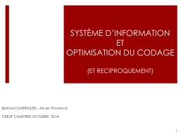 Systèmes d`information et optimisation du codage