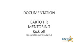 EARTO HR Mentoring Kick off meeting