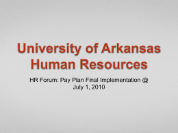 HR Forum Pay Plan Presentation 2010 - Human Resources