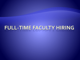 Full-time Faculty Hiring Process