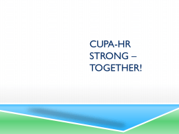 Presentation for Chapter Conferences - CUPA-HR