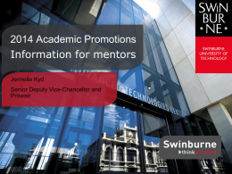 2014 Academic Promotions - Information for mentors