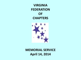 2014 Memorial Service - Virginia Federation of Chapters