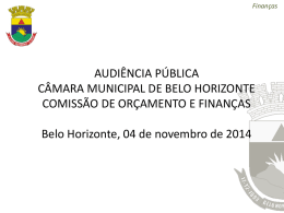Apresentação do PowerPoint - Câmara Municipal de Belo Horizonte
