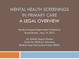 Mental Health Screenings in Primary Care