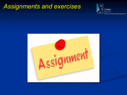 Assignment and Exercises - Center for Evidence