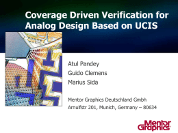 Coverage Driven Verification for Analog Design Based on UCIS