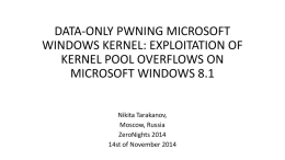 Data-only PWNing Microsoft Windows kernel