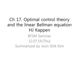 Ch 17. Optimal control theory and the linear Bellman equation