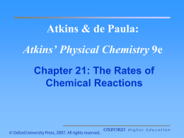 Chapter 21: The Rates of Chemical Reactions