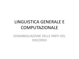 LINGUISTICA GENERALE E COMPUTAZIONALE - clic