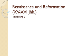 Renaissance und Reformation (XV