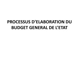 processus d*elaboration du budget general de l*etat