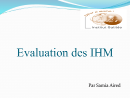 Evaluation des IHM
