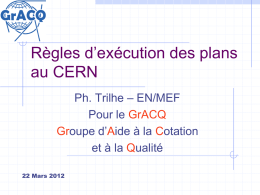 Règles pratiques d*exécution des plans au CERN