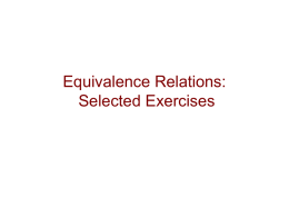 Equivalence Relations.