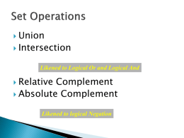 Set Operations: Relative Complement