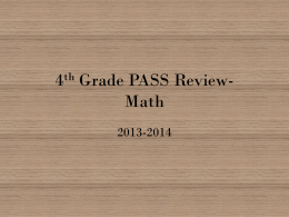 4th Grade PASS Review