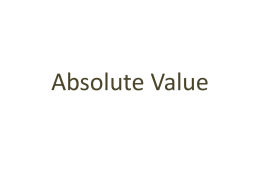 Absolute Value