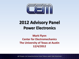 Flynn-Power Electronics - The University of Texas at Austin