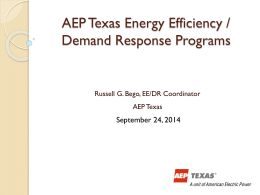 AEP Efficiency Programs Presentation