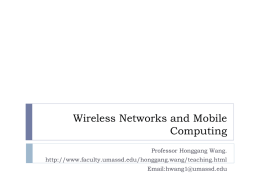 Wireless Networks and Mobile Computing