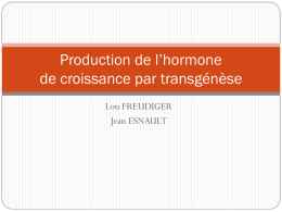 Production de l*hormone de croissance par transgénèse