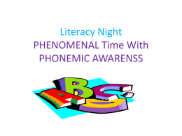 Power Point-PHENOMENAL time with PHONEMIC AWARENSS