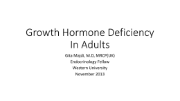 Growth Hormone Deficiency In Adults